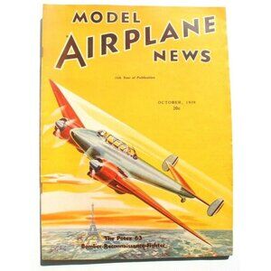 Vtg October 1939 Model Airplane News Magazine - The Potez 63 Bomber Fighter